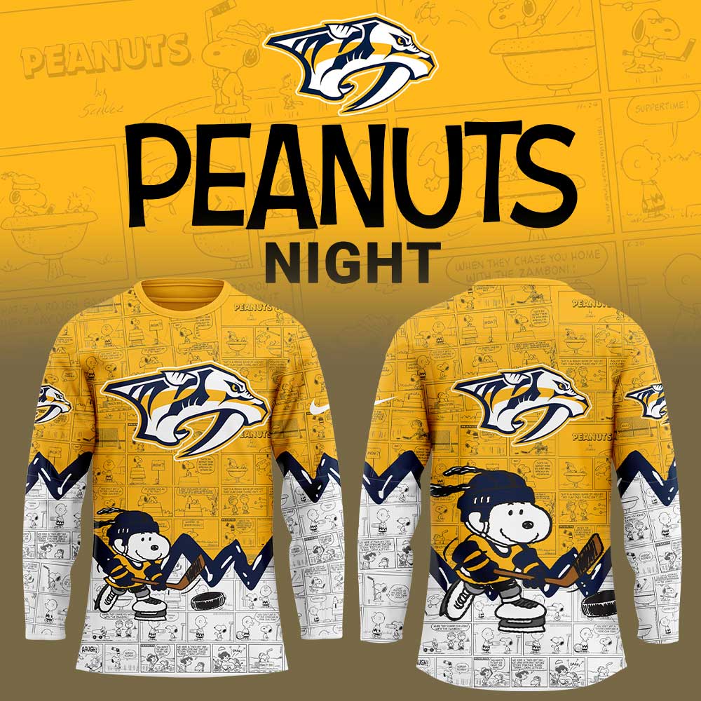 Nashville Predators Anniversary Of Peanuts Jersey V2
