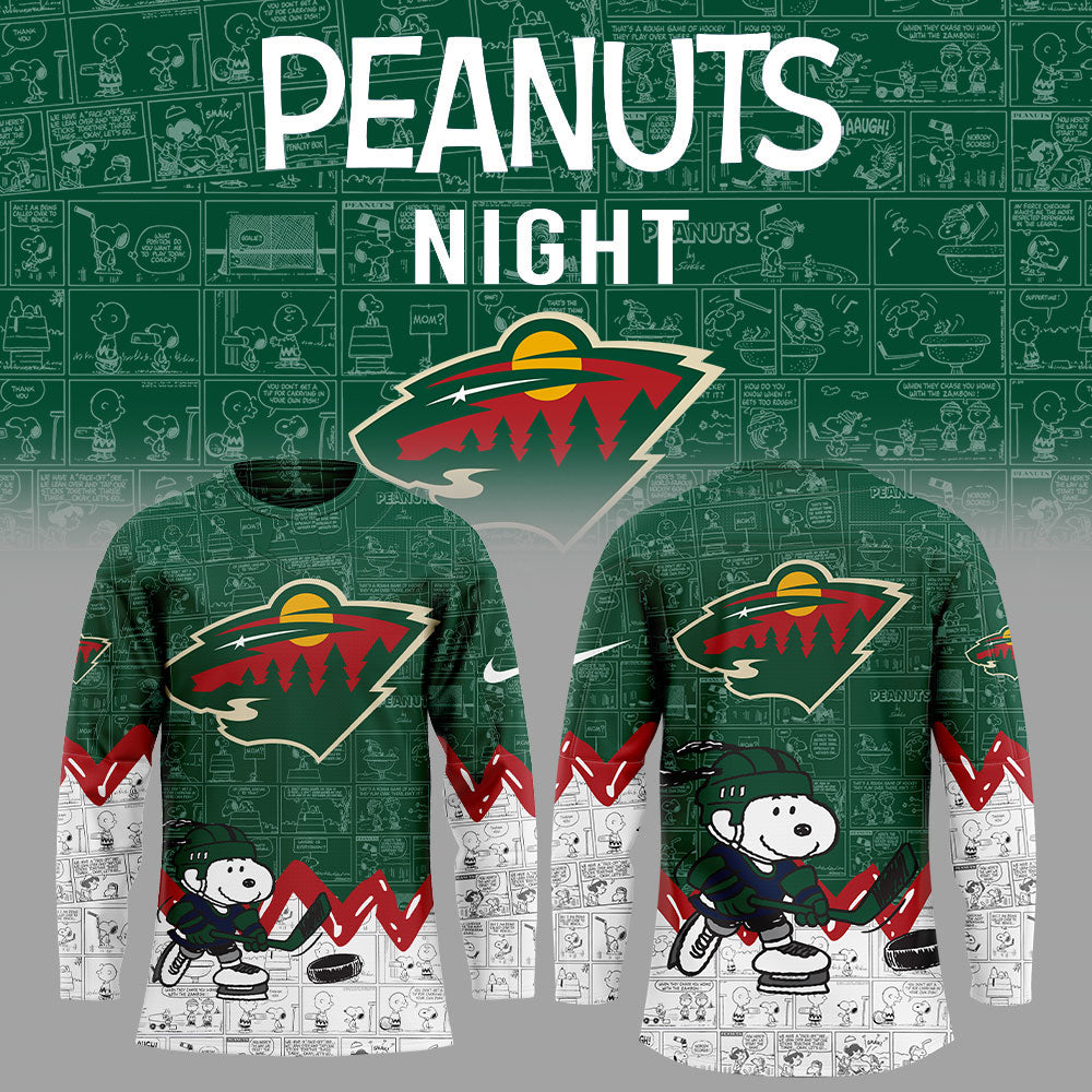 Minnesota Wild Anniversary Of Peanuts Jersey V2