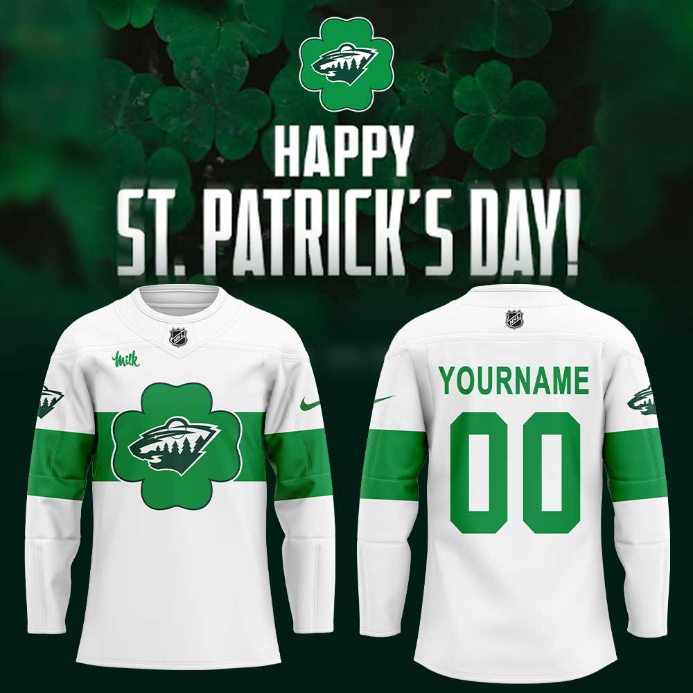 Minnesota Wild St Patrick?S Day Custom Name, Number For Fans Jersey