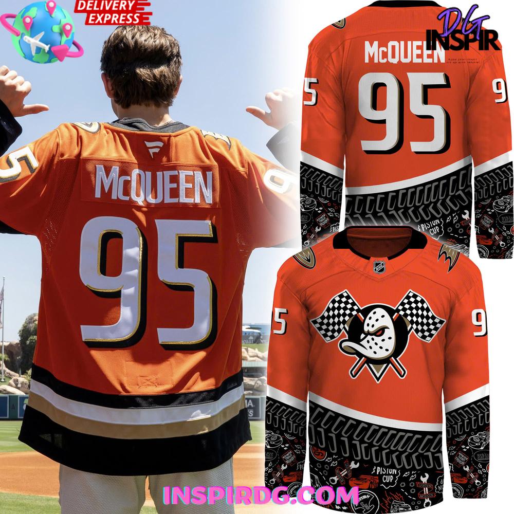 2025 Lightning Mcqueen X Anaheim Ducks Special Hockey Jersey