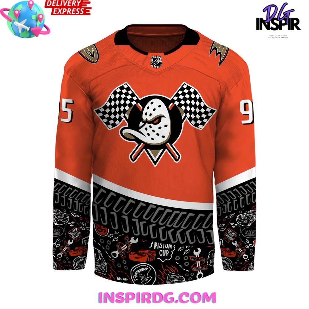 2025 Lightning Mcqueen X Anaheim Ducks Special Hockey Jersey