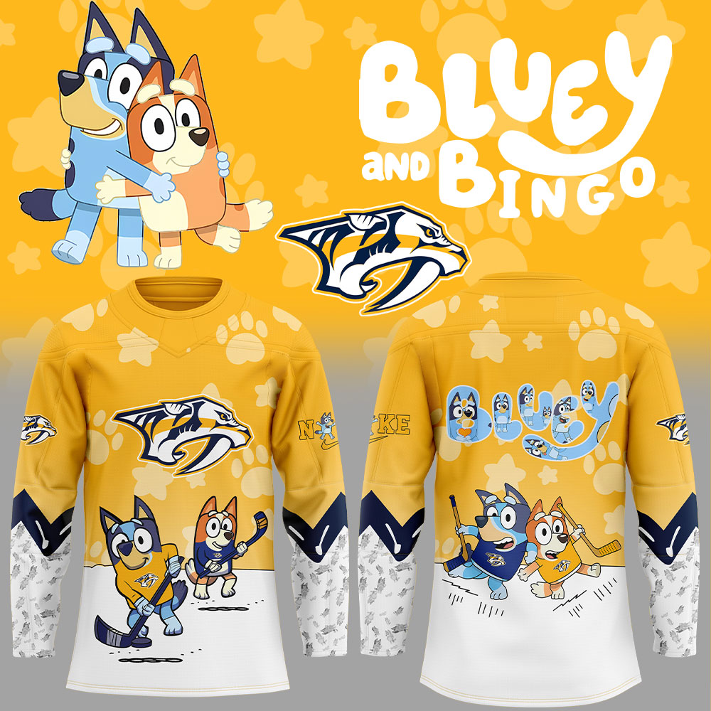 Nashville Predators Bluey And Bingo Jersey