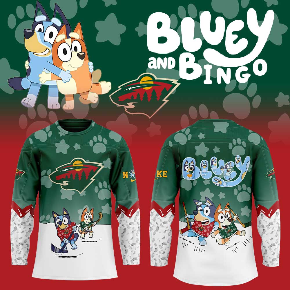 Minnesota Wild Bluey And Bingo Jersey