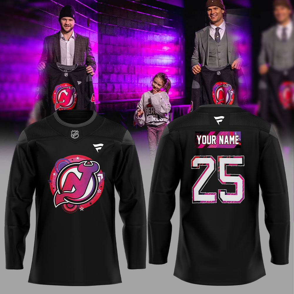 New Jersey Devils Reimagining Of 90S Sport Style Custom Name, Number For Fans Jersey