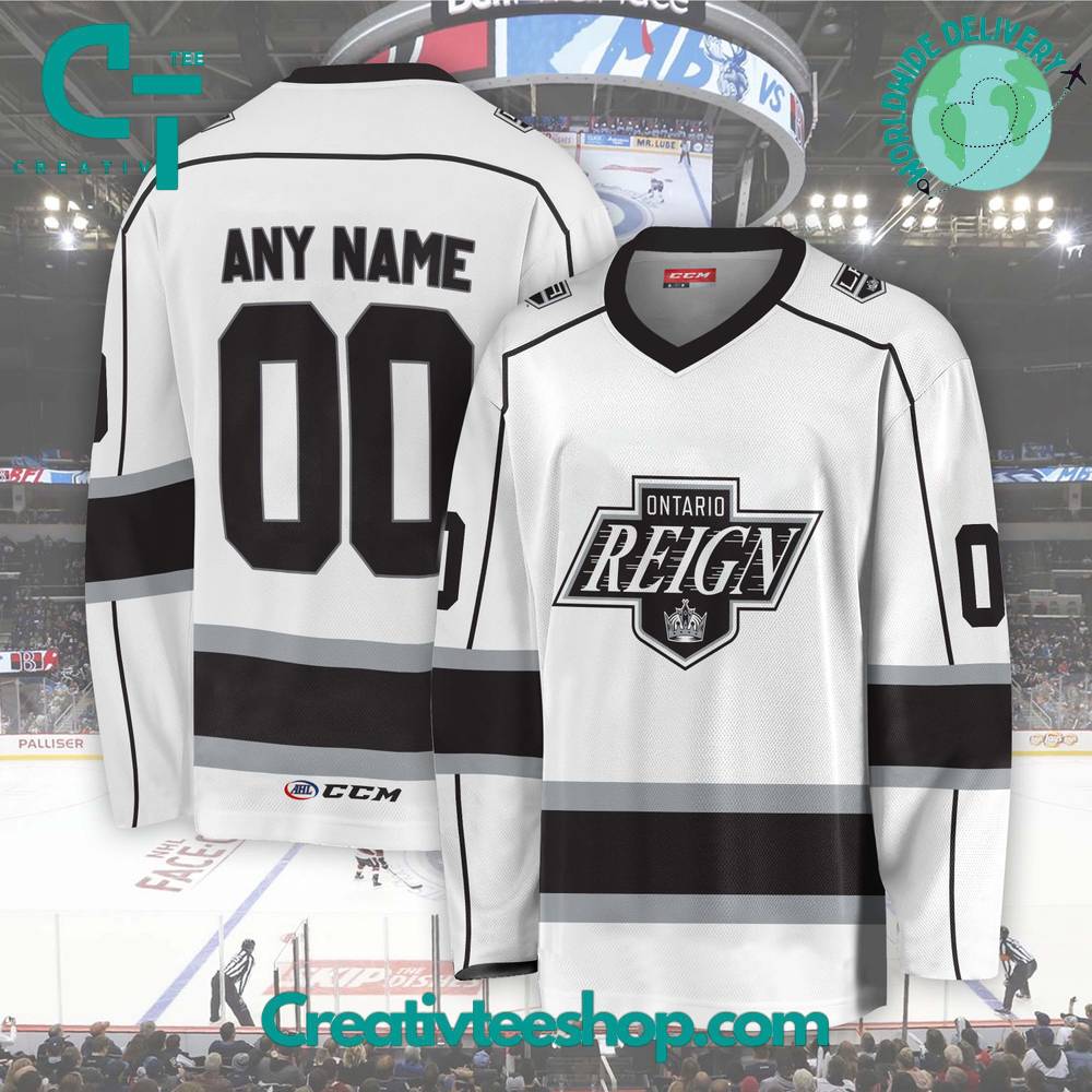 Ahl Ontario Reign 2024 White Hockey Jersey