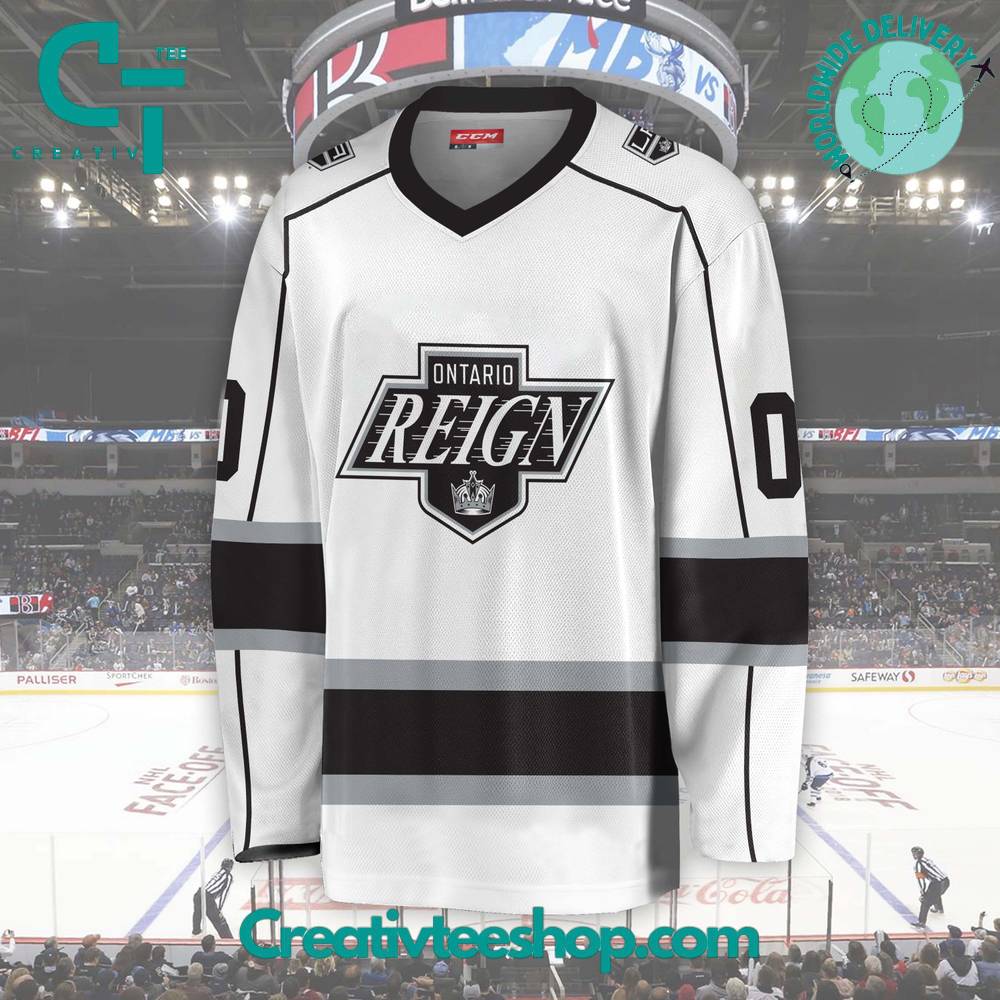 Ahl Ontario Reign 2024 White Hockey Jersey