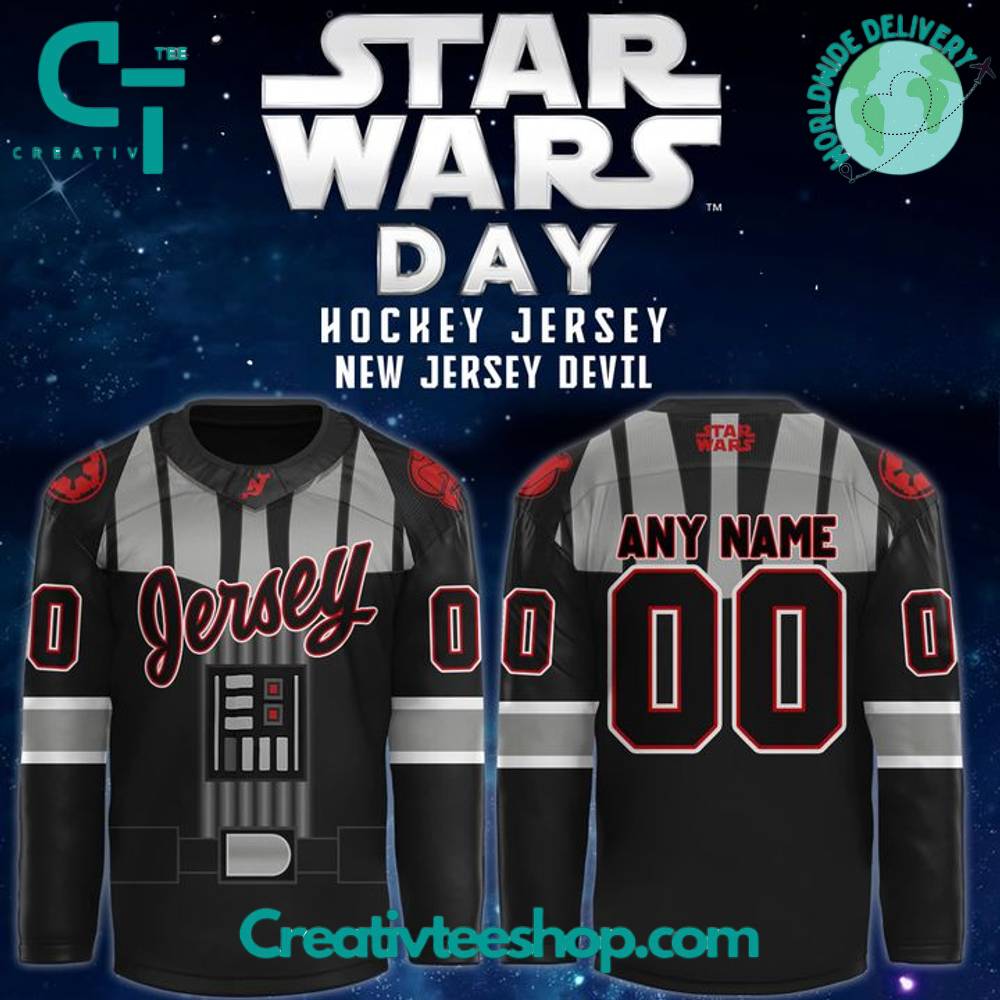 New Jersey Devils X 2025 Star Wars Day Special Black Hockey Jersey