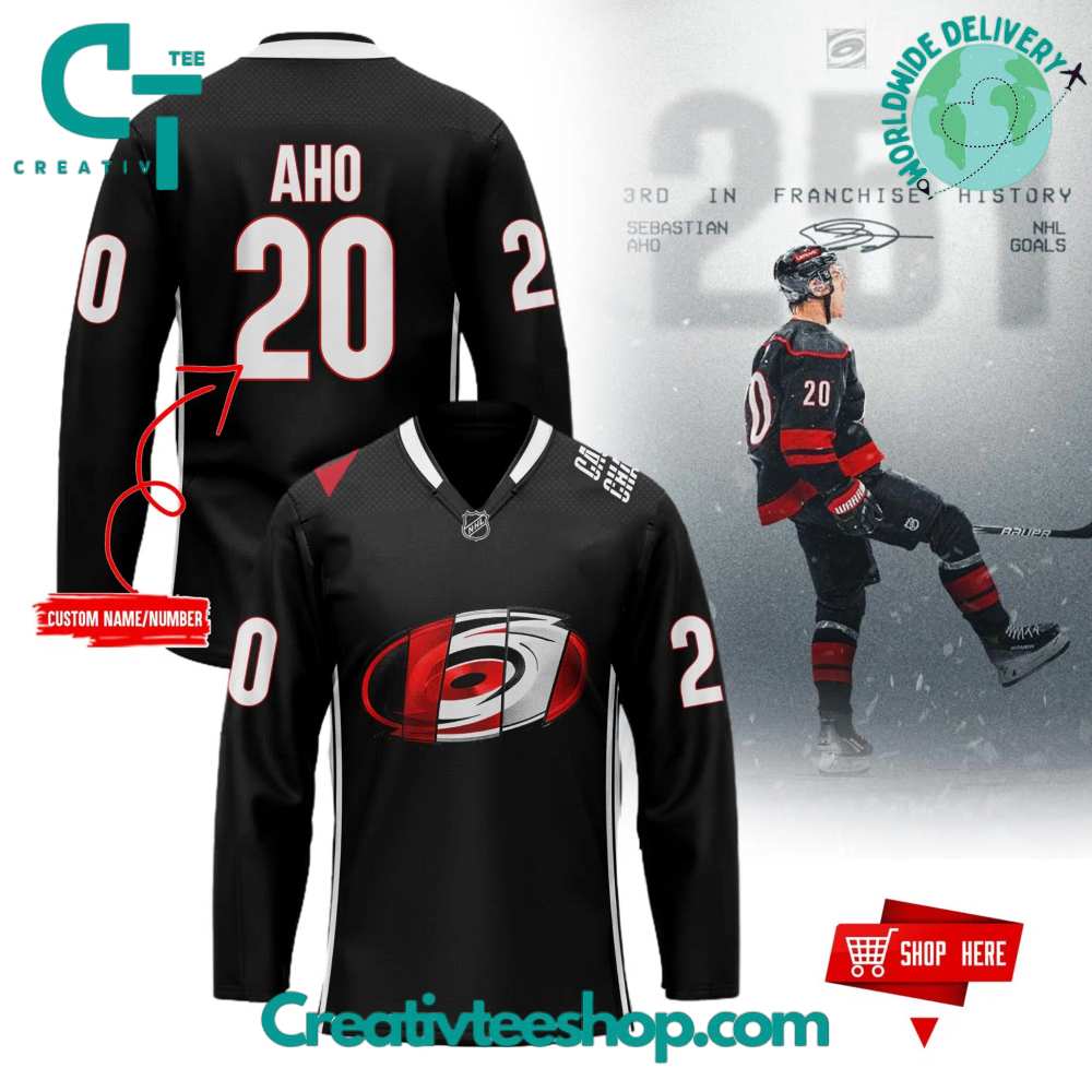 Carolina Hurricanes Cause Chaos Black Hockey Jersey