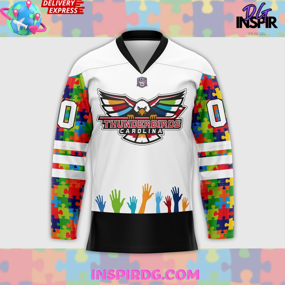 Carolina Thunderbirds Autism Awareness 2025 Hockey Jersey