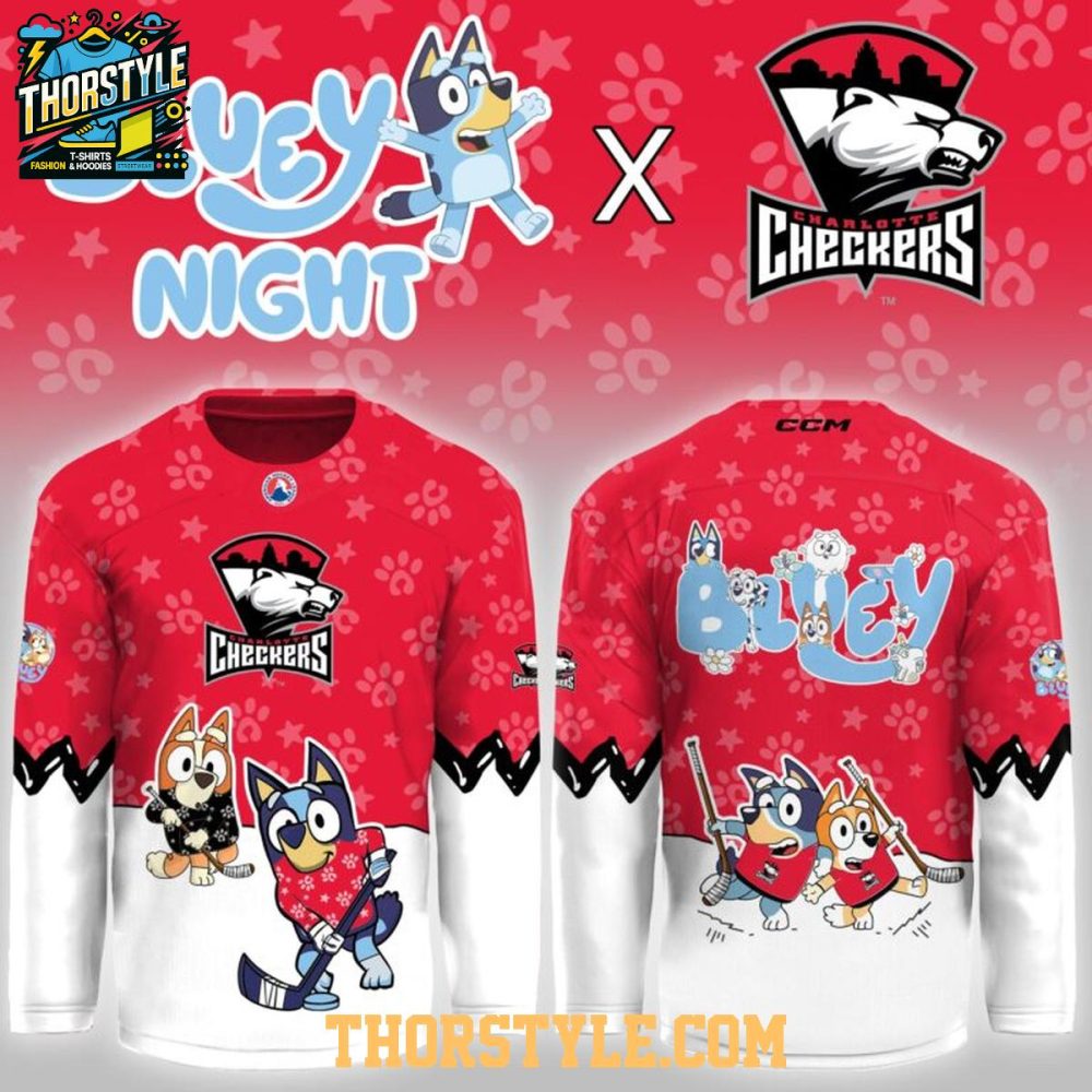 Charlotte Checkers Bluey Night Game 2026 Personalized Hockey Jersey