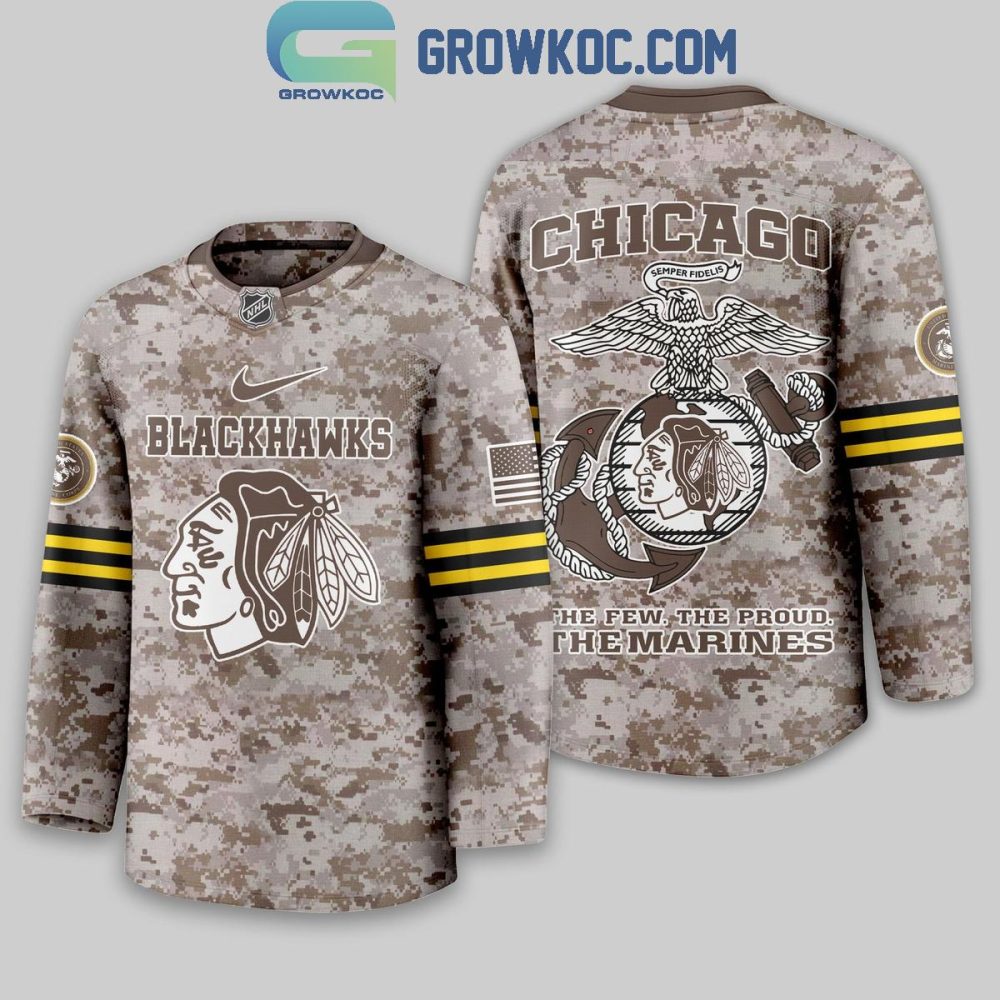 Chicago Blackhawks Us Marine Corps Hockey Jersey