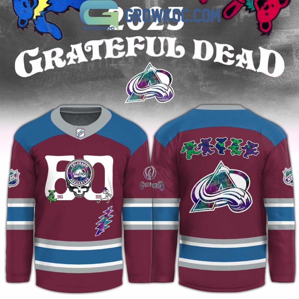 Colorado Avalanche X Grateful Dead 60 Years Hockey Jersey