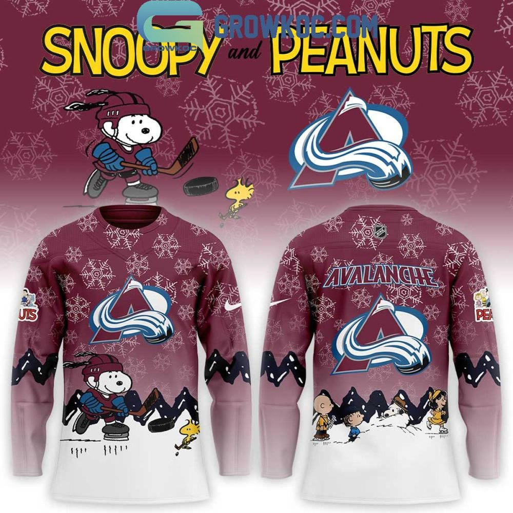 Colorado Avalanche X Snoopy Peanuts Christmas Hockey Jersey