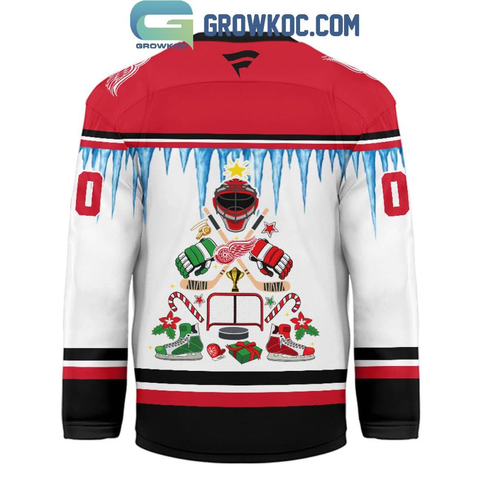 Detroit Red Wings Christmas Tree Custom Hockey Jersey