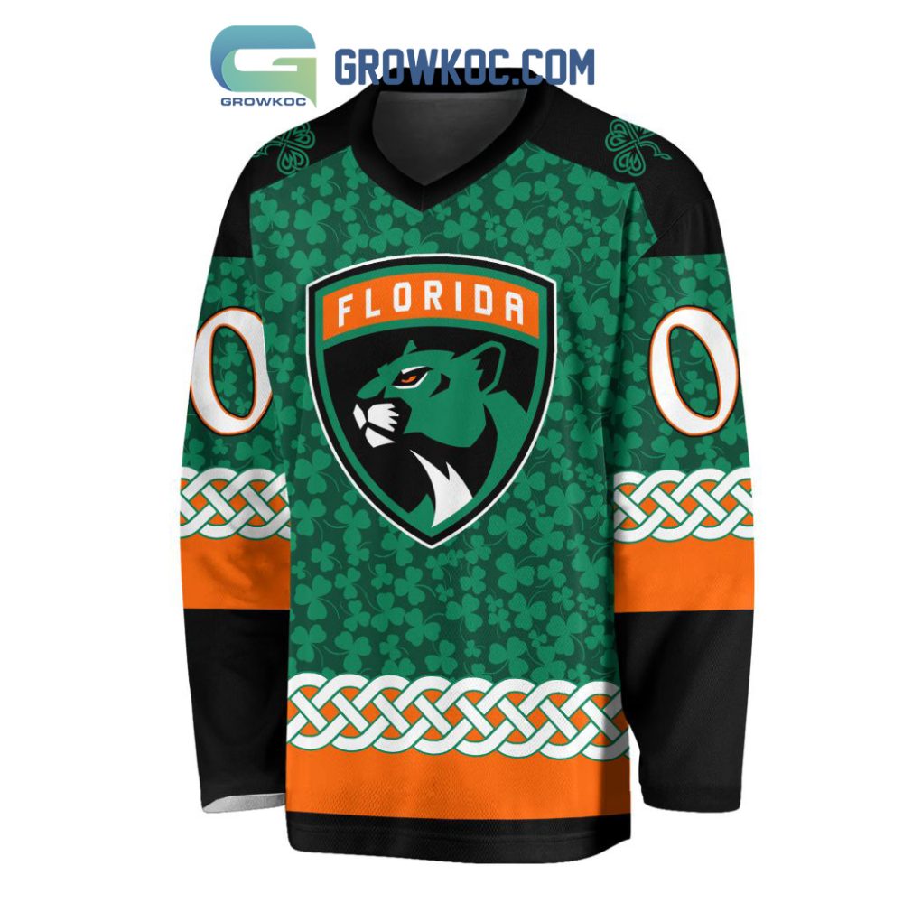 Florida Panthers St.Patrick'S Day Personalized Long Sleeve Hockey Jersey