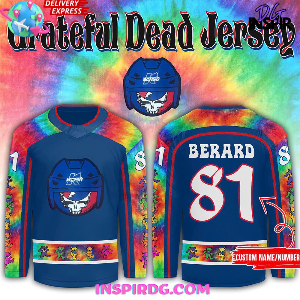 Kalamazoo Wings X Grateful Dead Special Hockey Jersey