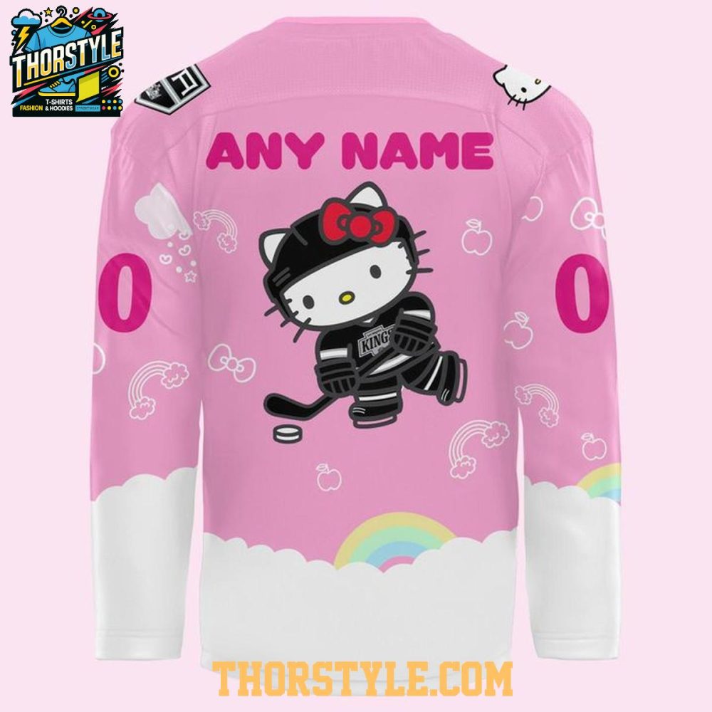 Los Angeles Kings Hello Kitty 2026 Game Night Personalized Hockey Jersey