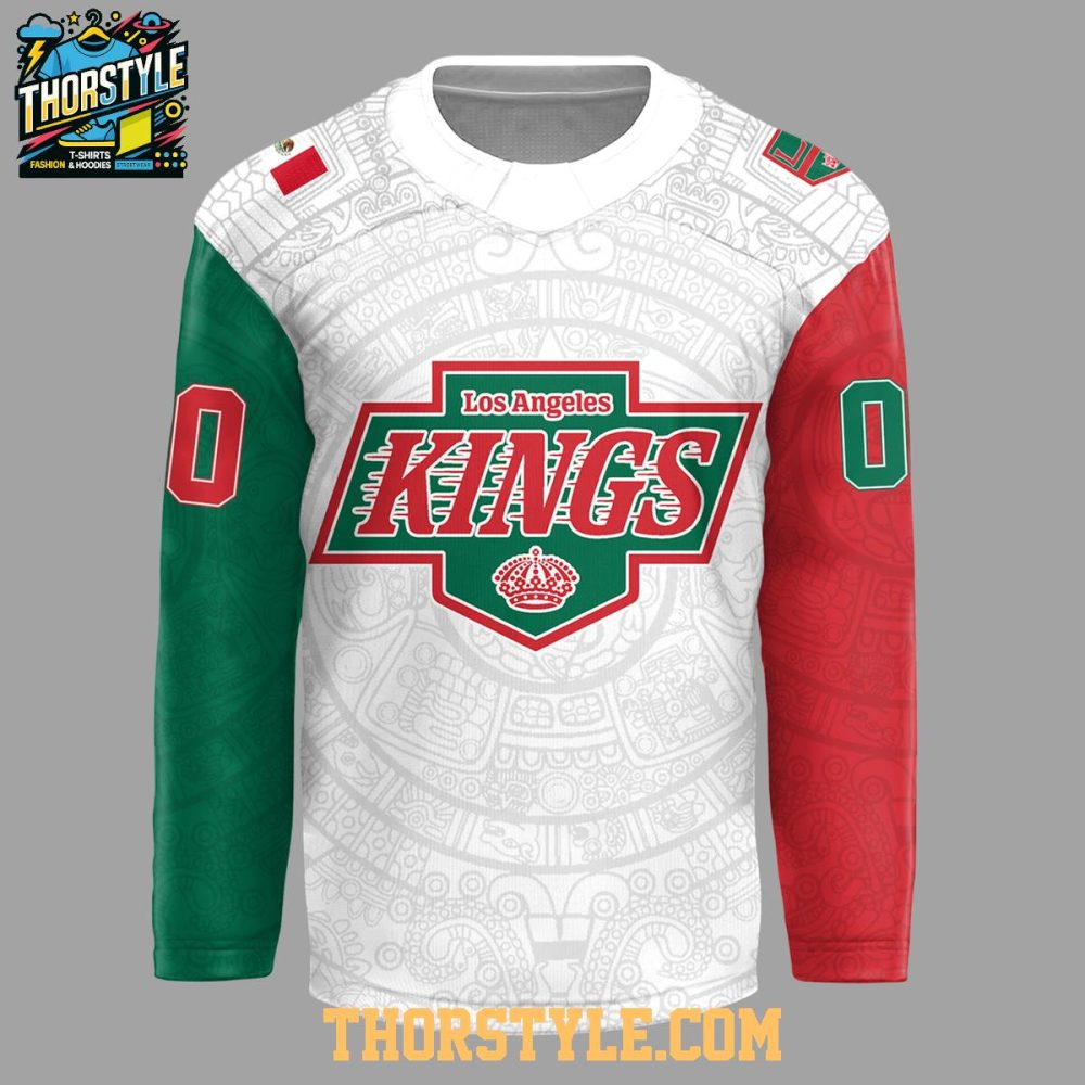 Los Angeles Kings Mexican Heritage 2025 Root Personalized Hockey Jersey
