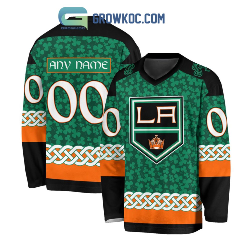 Los Angeles Kings St.Patrick'S Day Personalized Long Sleeve Hockey Jersey