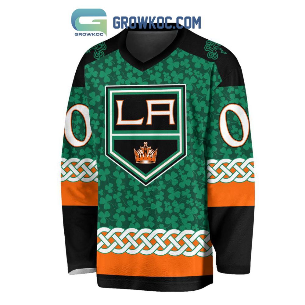 Los Angeles Kings St.Patrick'S Day Personalized Long Sleeve Hockey Jersey