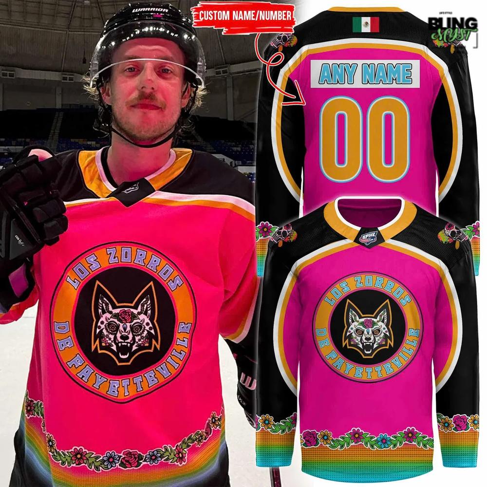 Los Zorros De Fayetteville Dia De Los Muertos 2025 Hockey Jersey
