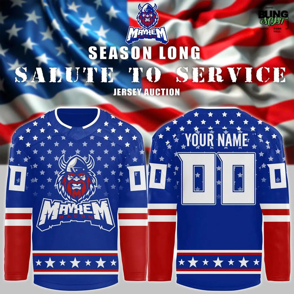Macon Mayhem Salute To Service Special Edition Hockey Jersey