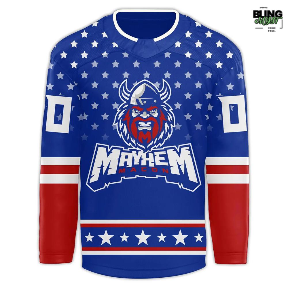 Macon Mayhem Salute To Service Special Edition Hockey Jersey