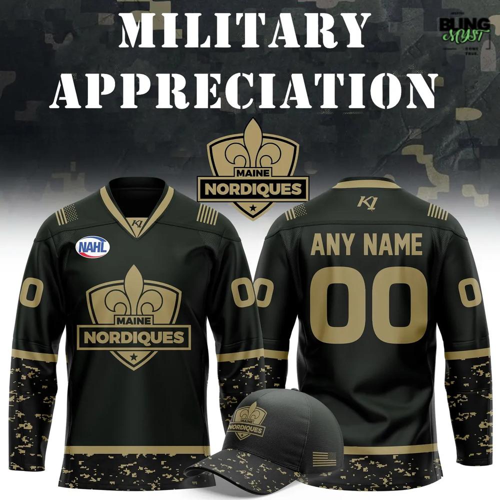 Maine Nordiques 2025 Military Appreciation Night Hockey Jersey