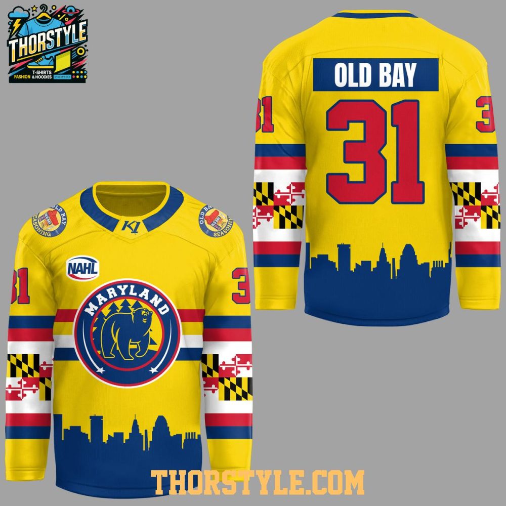 Maryland Black Bears Old Bay Night 2026 Personalized Hockey Jersey