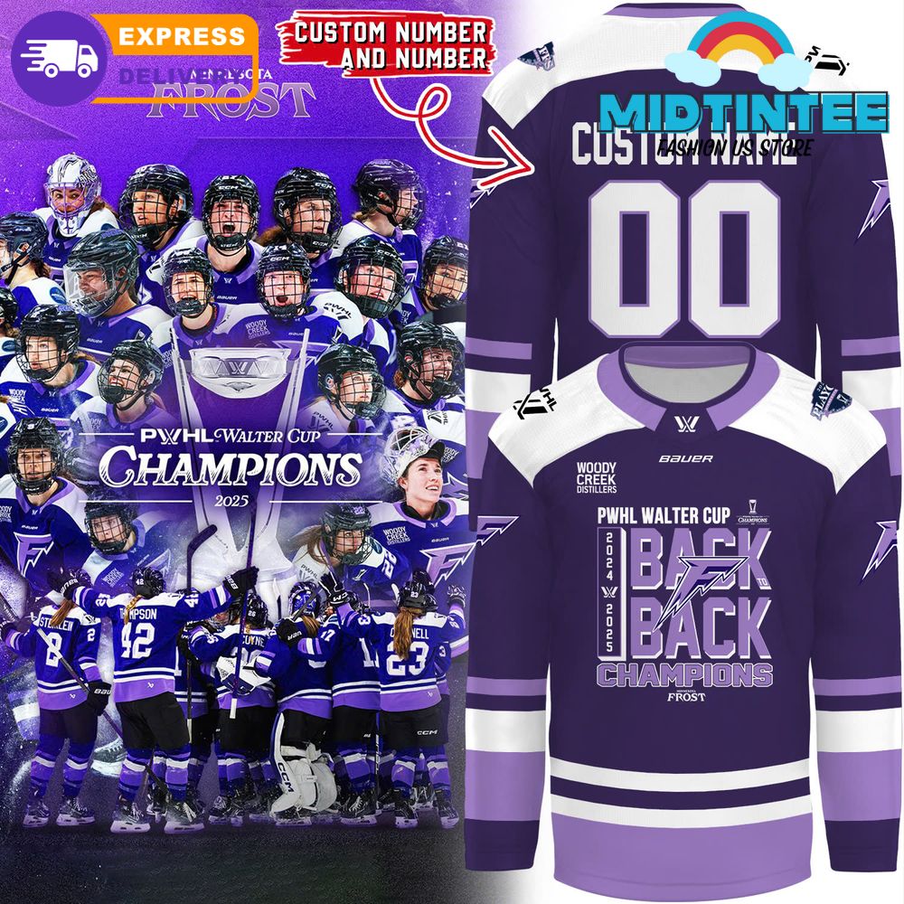 Minnesota Frost New Stadium Back To Back Champions 2025 Hockey Jersey