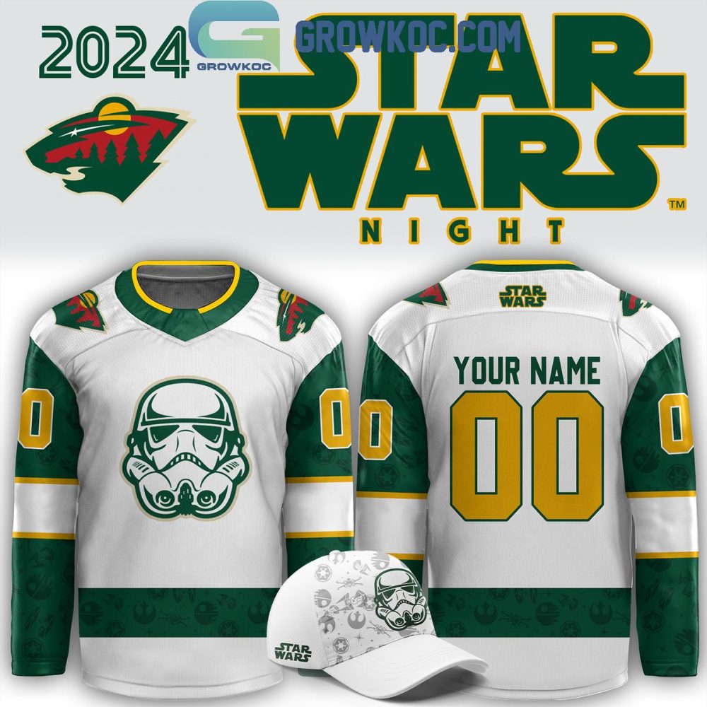 Minnesota Wild 2024 Star Wars Night Personalized Hockey Jersey