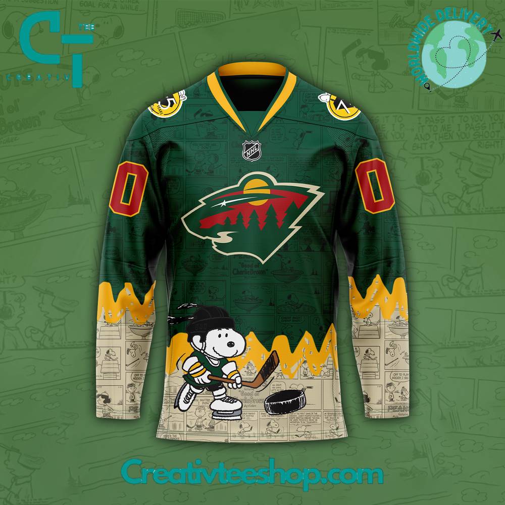 Minnesota Wild 75Th Anniversary Of Peanuts Hockey Jersey