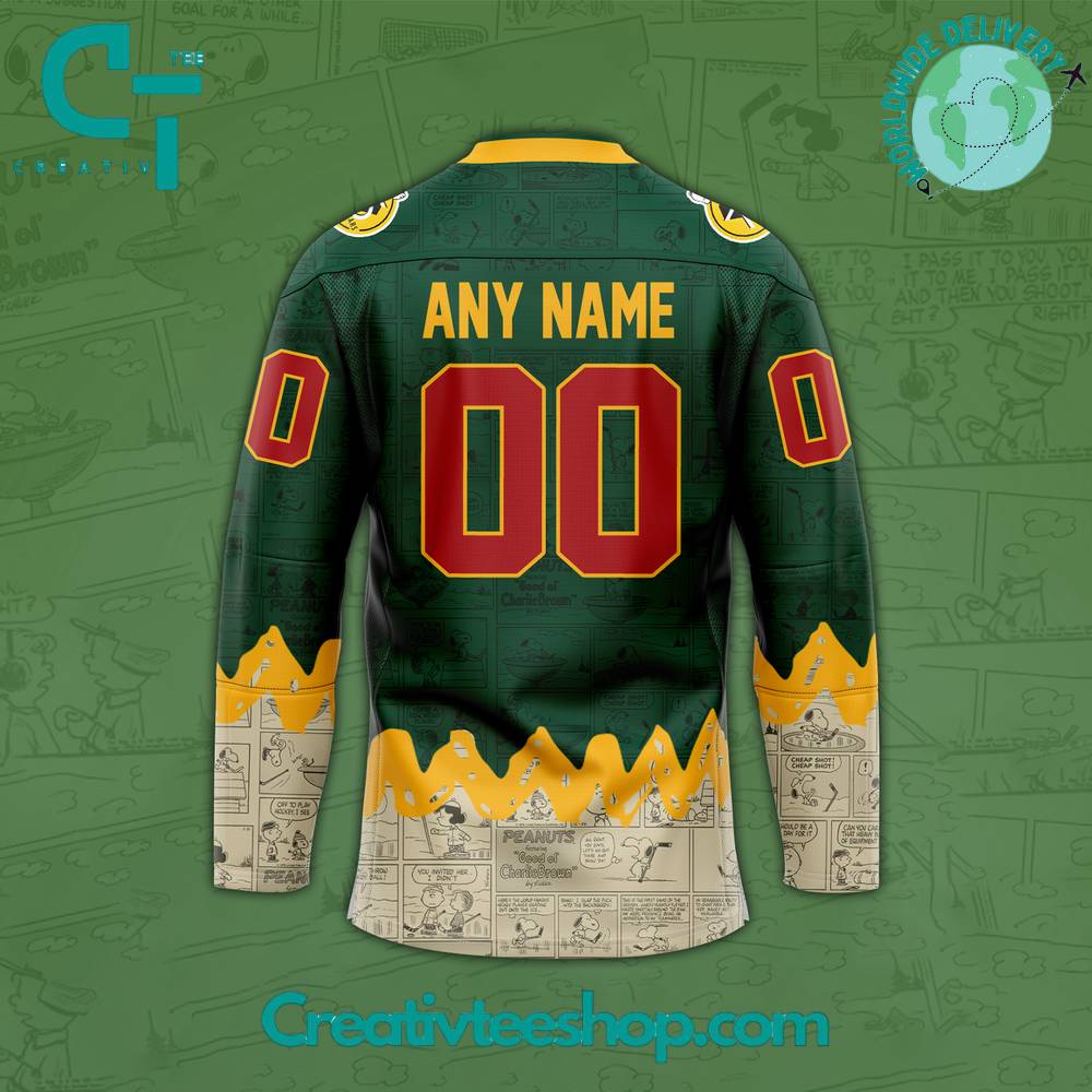 Minnesota Wild 75Th Anniversary Of Peanuts Hockey Jersey
