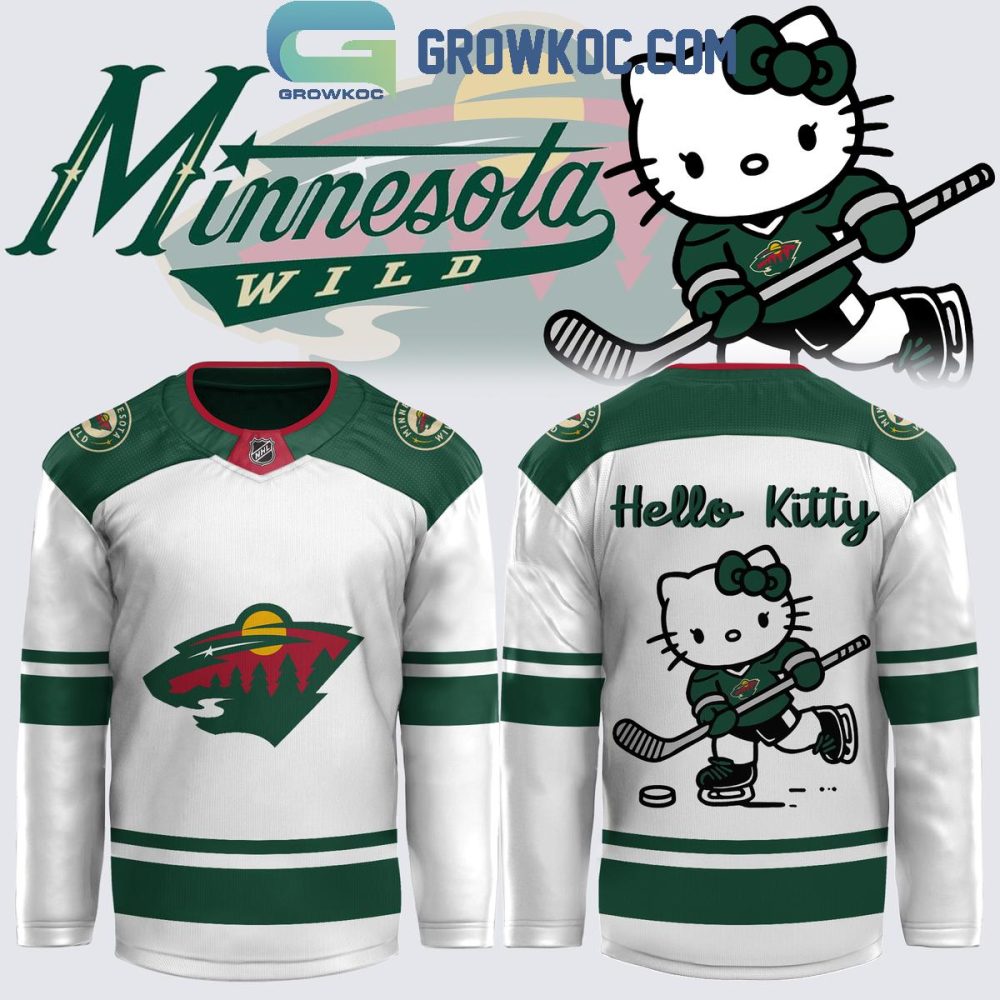 Minnesota Wild Happy 50Th Anniversary Of Hello Kitty Hockey Jersey