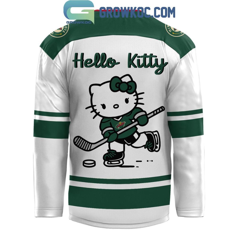 Minnesota Wild Happy 50Th Anniversary Of Hello Kitty Hockey Jersey