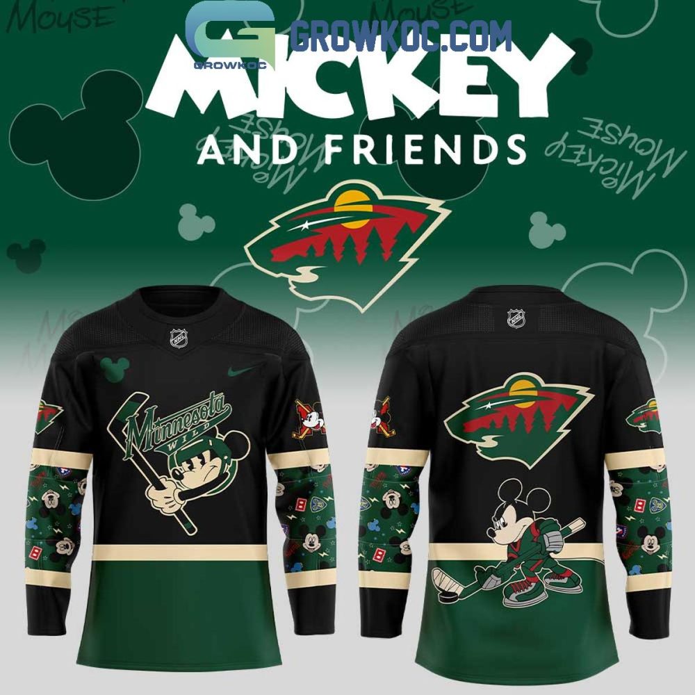 Minnesota Wild Mickey And Friends Hockey Jersey