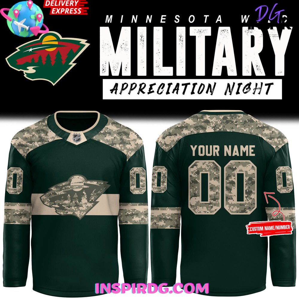 Minnesota Wild Military Appreciation Night 2024 Special Hockey Jersey