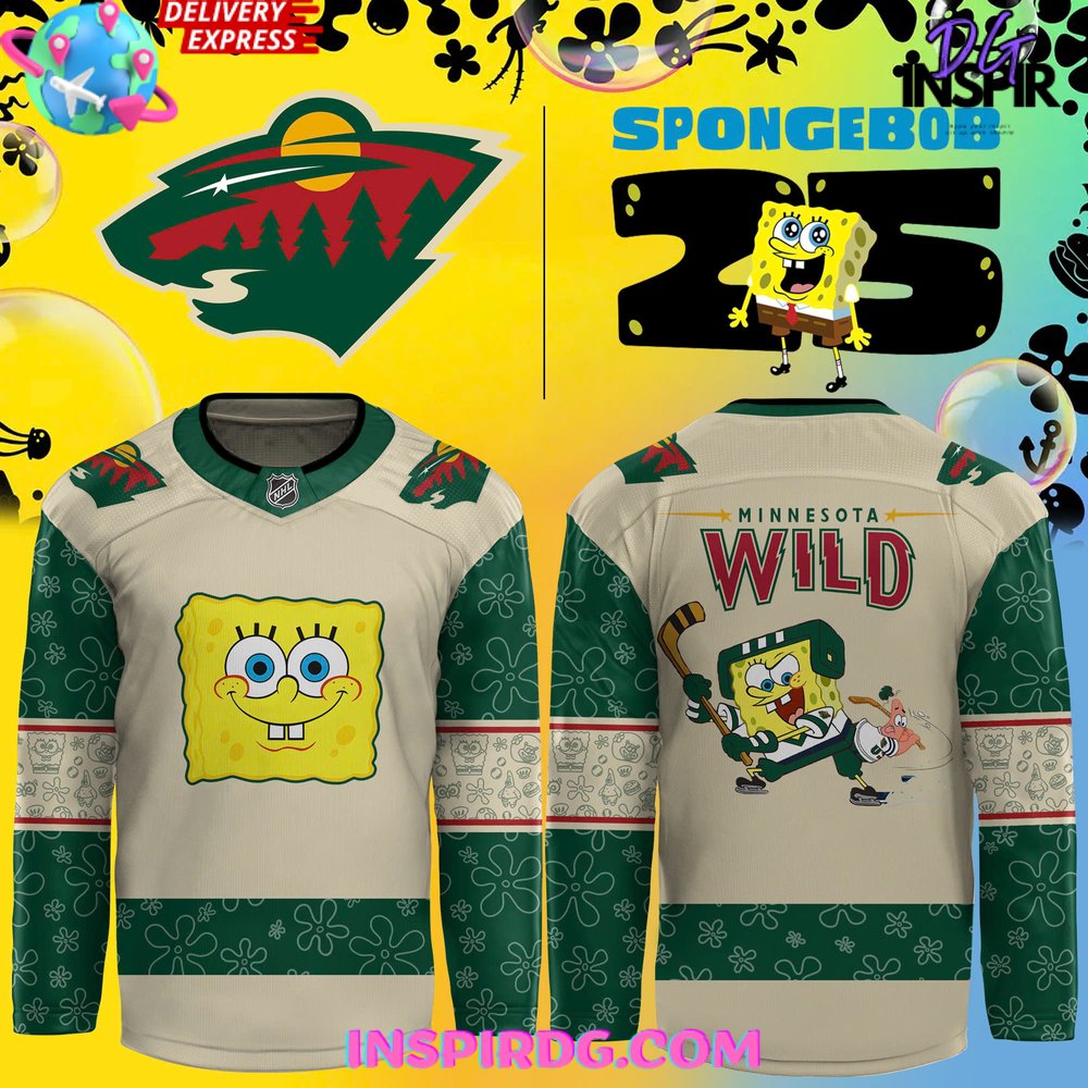 Minnesota Wild Spongebob 25Th Anniversary Special Hockey Jersey