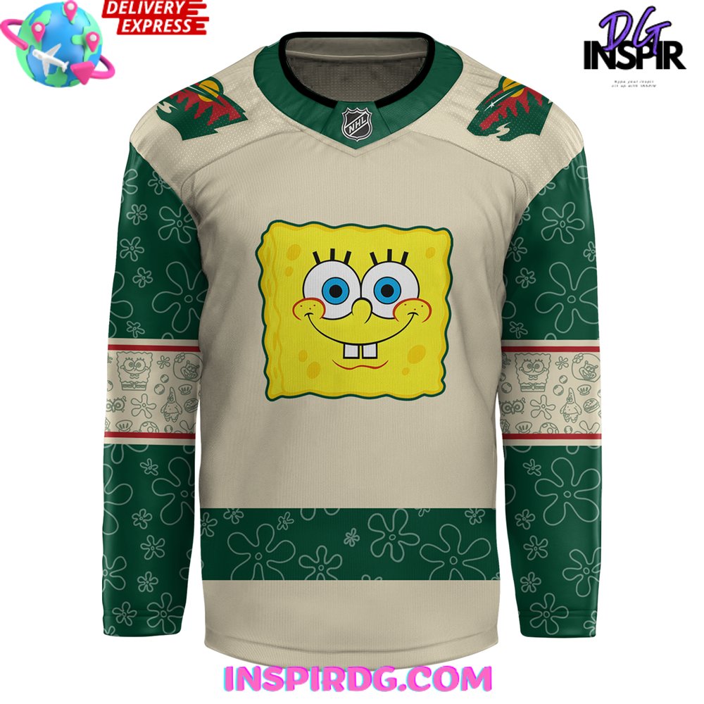 Minnesota Wild Spongebob 25Th Anniversary Special Hockey Jersey