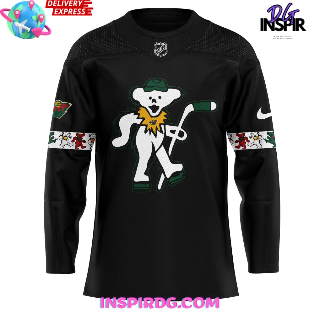 Minnesota Wild X Grateful Dead Night Special Edition Black Hockey Jersey