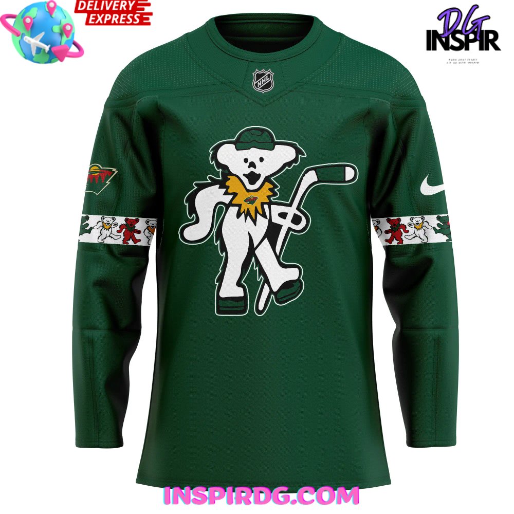 Minnesota Wild X Grateful Dead Night Special Edition Green Hockey Jersey