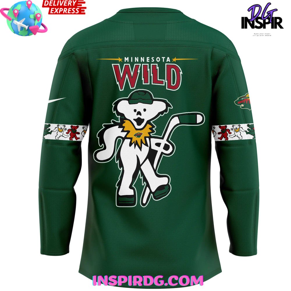 Minnesota Wild X Grateful Dead Night Special Edition Green Hockey Jersey