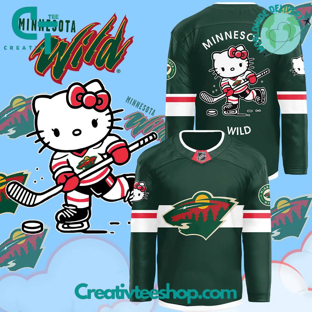 Minnesota Wild X Hello Kitty 50Th Anniversary Hockey Jersey