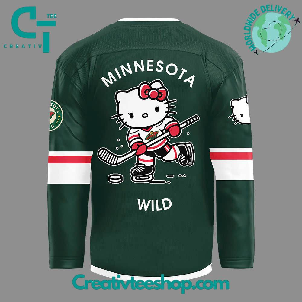 Minnesota Wild X Hello Kitty 50Th Anniversary Hockey Jersey