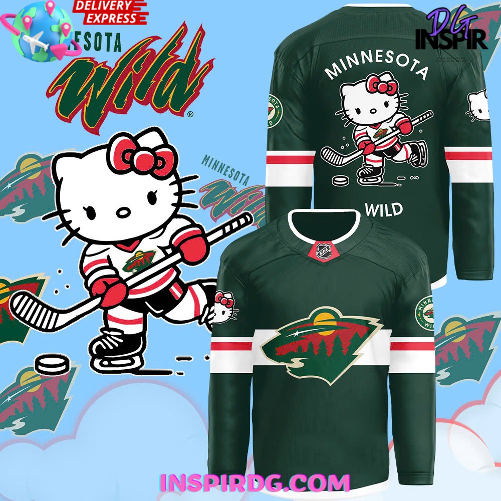 Minnesota Wild X Hello Kitty 50Th Anniversary Limited Hockey Jersey