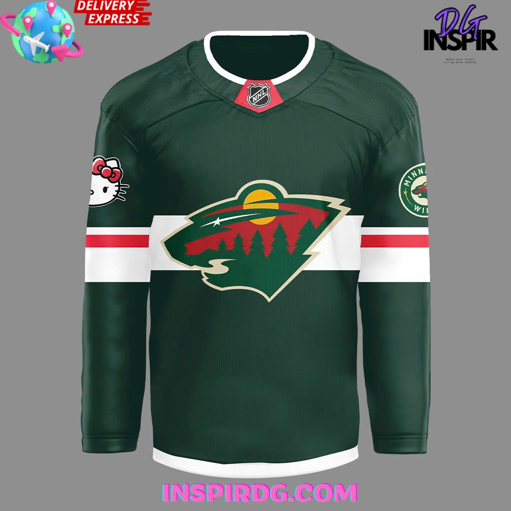 Minnesota Wild X Hello Kitty 50Th Anniversary Limited Hockey Jersey