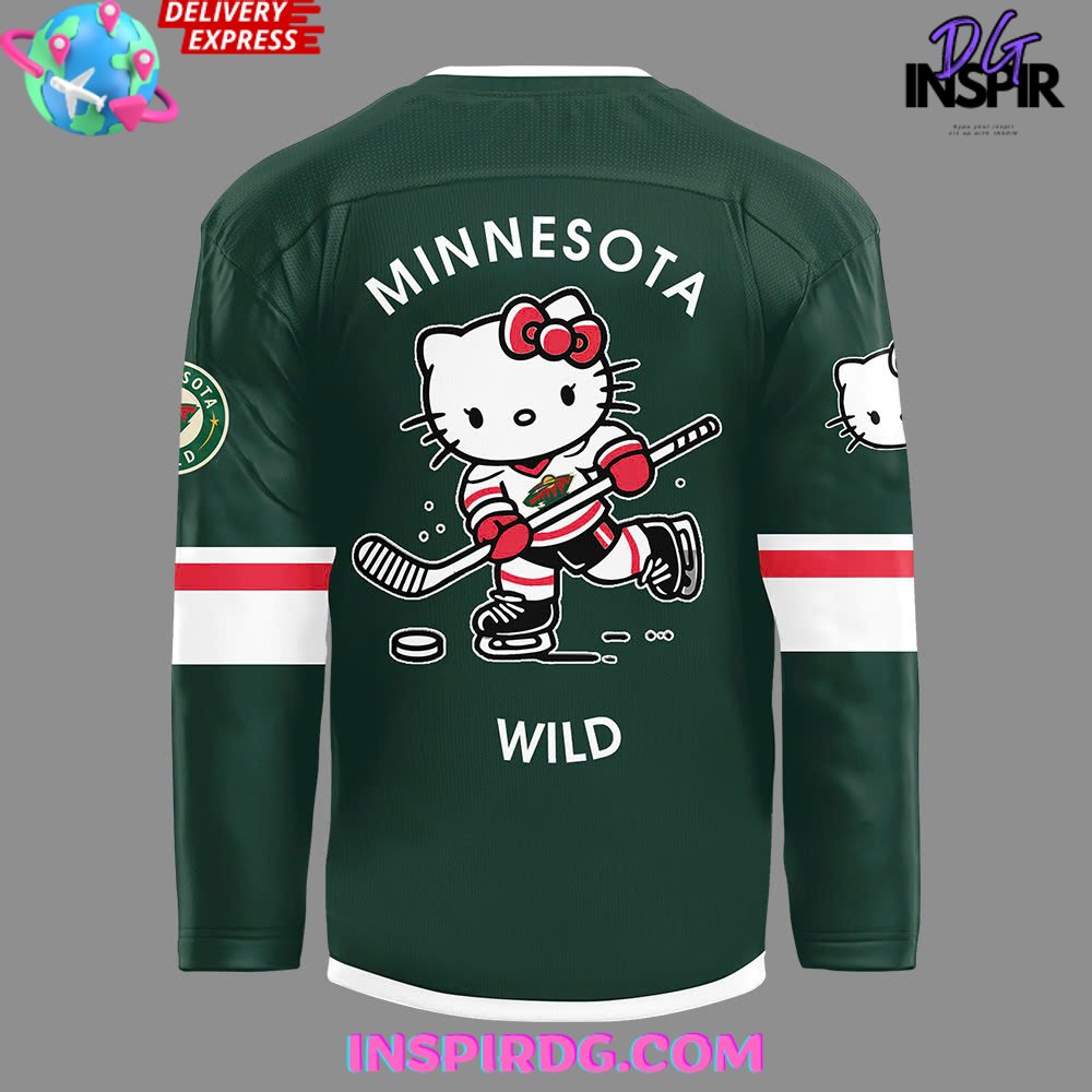 Minnesota Wild X Hello Kitty 50Th Anniversary Limited Hockey Jersey