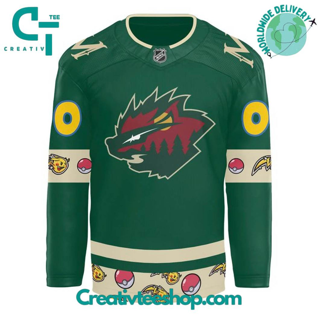 Minnesota Wild X Pokemon Pikachu Personalized Hockey Jersey