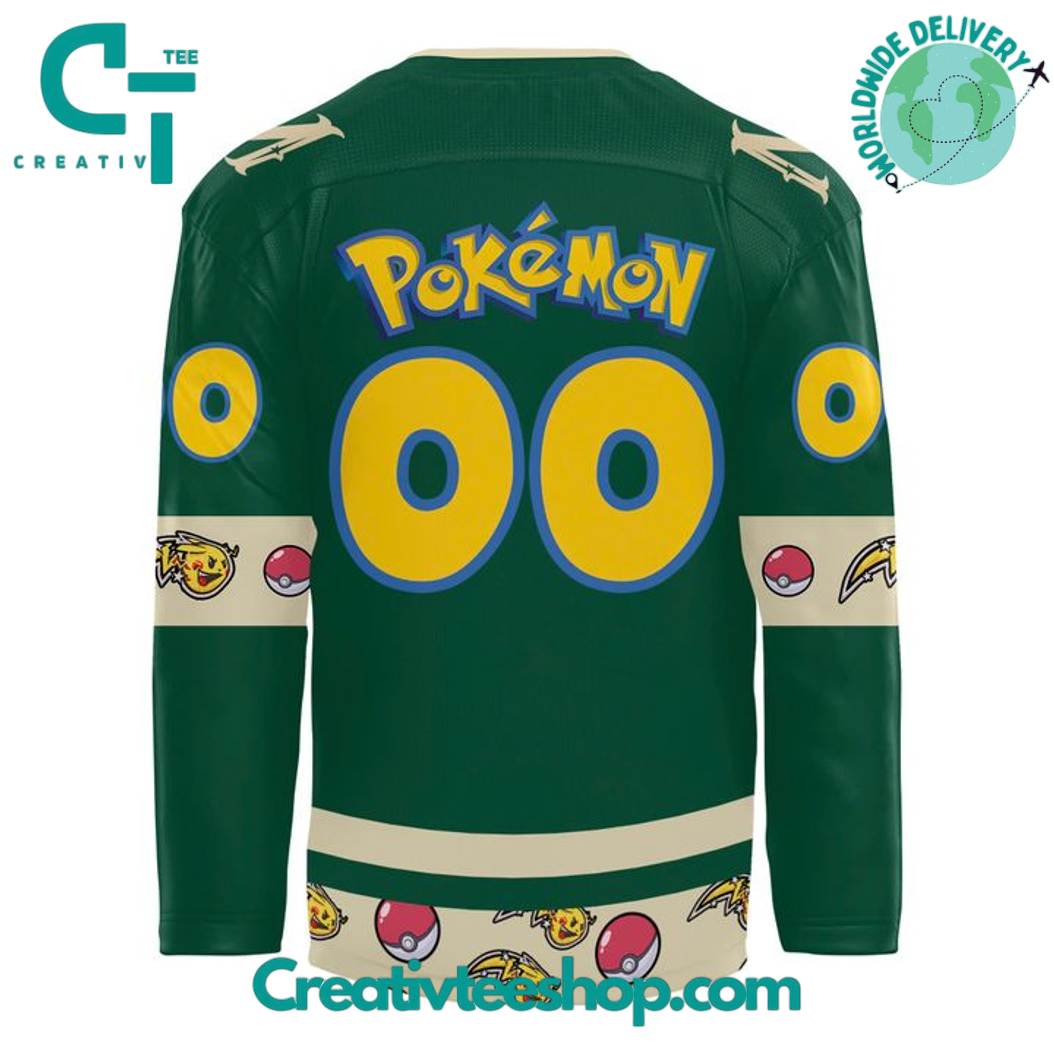 Minnesota Wild X Pokemon Pikachu Personalized Hockey Jersey