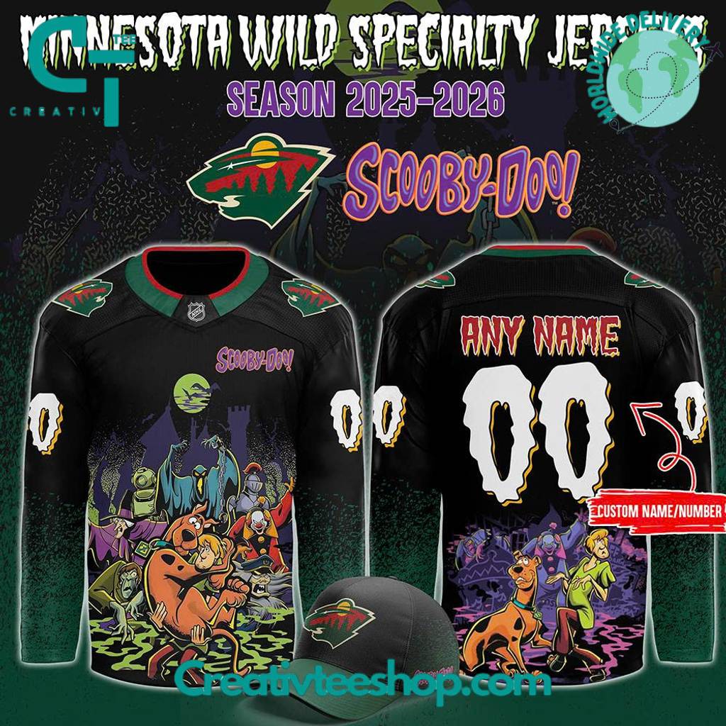 Minnesota Wild X Scooby-Doo Night 2025 Custom Hockey Jersey